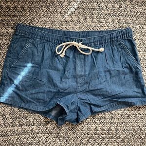 Aerie Dark Wash Drawstring Jean Shorts